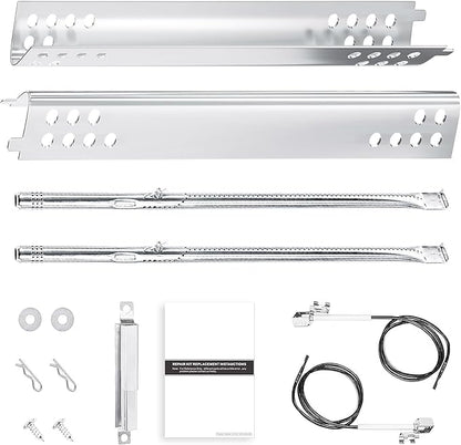 Hisencn Gas Grill Parts for Charbroil Grill Performance 463673519 463625217 463625219 463673517 463673017 463347519 463275517 463244819, 470-5200-W1, G470-0004-W1, Heat Plates Burner Tube 2 Burner