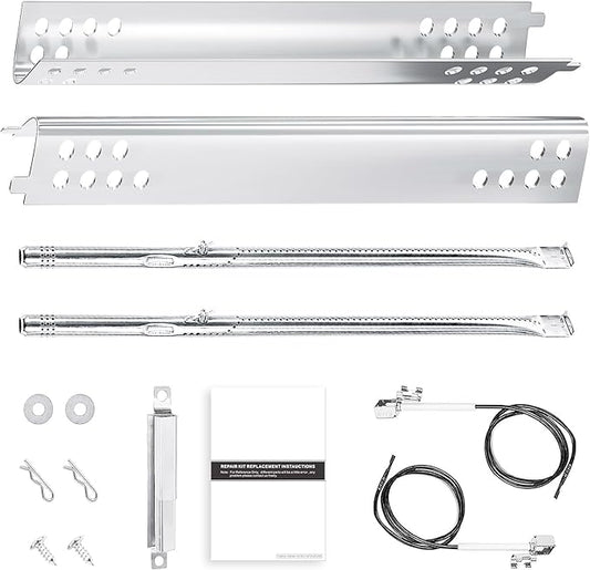 Hisencn Gas Grill Parts for Charbroil Grill Performance 463673519 463625217 463625219 463673517 463673017 463347519 463275517 463244819, 470-5200-W1, G470-0004-W1, Heat Plates Burner Tube 2 Burner