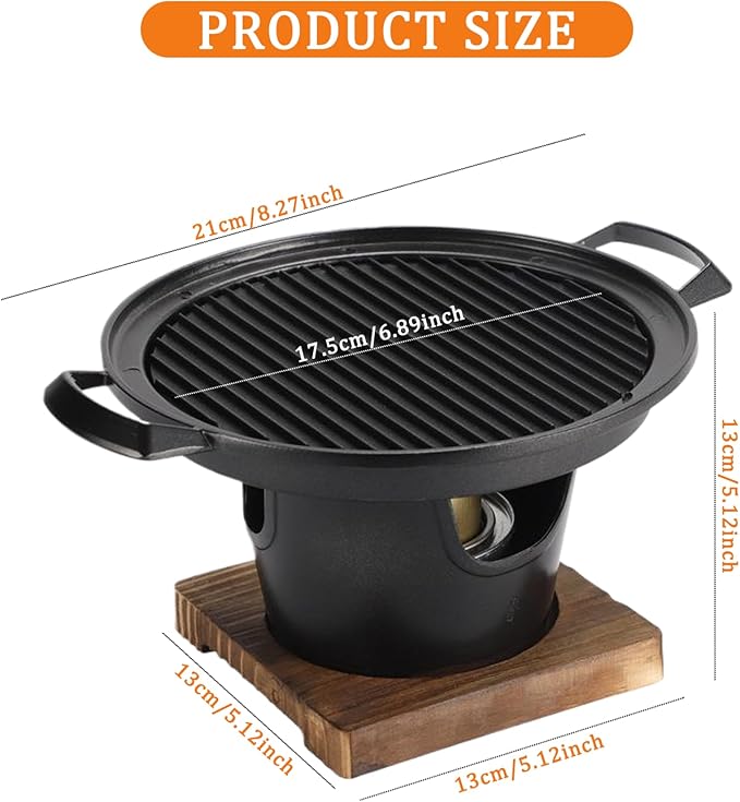Korean BBQ Grill, Smokeless Non-stick Tabletop Charcoal Grill, Easy to Assemble Portable BBQ Grill for Home, Picnics, Camping and Outdoor Gatherings Charcoal Grill Smokeless Charcoal Grill Barbecue