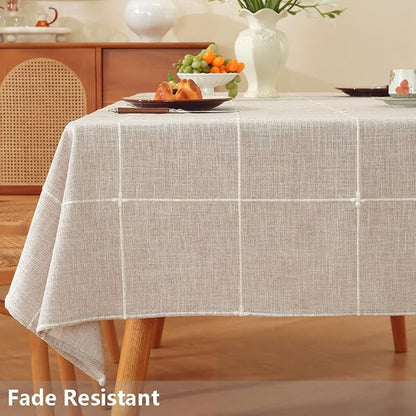 TruDelve Cotton Square Tablecloth 70 x 70 Fabric Farmhouse Cloth Tablecloths Outdoor Table Cloth for Picnic Table Cover (Linen,70"x70",Square)