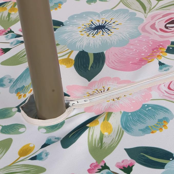EHouseHome Outdoor Indoor 60inch Round Tablecloth with Umbrella Hole and Zipper, Waterproof Zippered Patio Cloths, Spring/Summer Table Covers for Backyard Circular Table/BBQs/Picnic