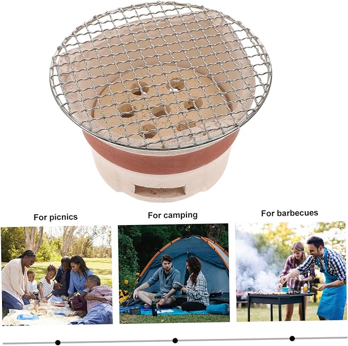 HANABASS Creative Mini Barbecue Stove Grill Insert for Outdoor Grill Barbecue Supplies Sturdy Family Gatherings