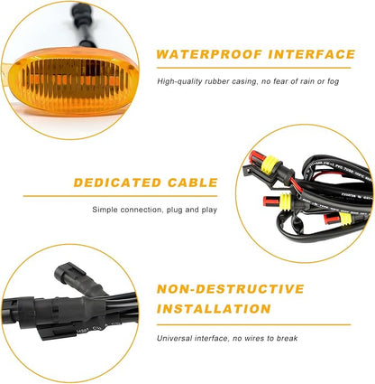 5 PCS Car LED Grille Lights, Waterproof Front Grille Running Lights with Wiring Harness, LED Grill Running Lamp Decorative Light for 2017-2019 F150 Raptor (Yellow & Yellow, 5 PCS)