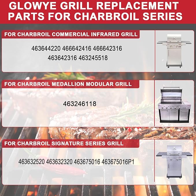 Grill Emitter Grates for Charbroil TRU Infrared 463644220 463642316 463632320 466642316 466642416 463675016, 17" Emitter Replacement Parts for Charbroil G362-2100-W1
