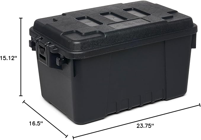 Plano 5 Pack Small Sportsman's Trunk for Outdoor Gear and Tools with Integrated Easy-Glide Wheels for Smooth Transport, Black