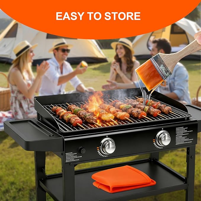 36" Silicone Griddle Mat for Blackstone Grill with Handle, Heavy Duty Grill Mat Cover, Non-Stick Rubber Cooking Mats for Griddle Top Protection, Grill Accessories