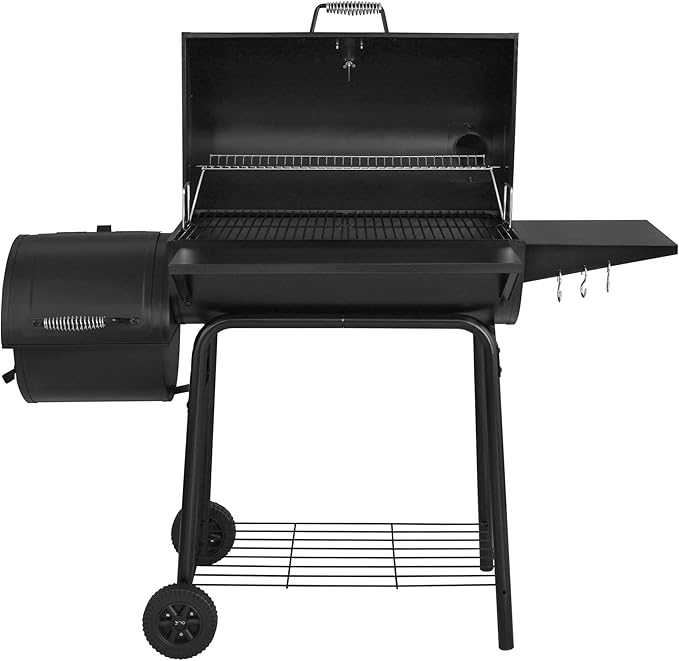 Royal Gourmet CC1830S 30" BBQ Charcoal Grill and Offset Smoker | 811 Square Inch cooking surface, Outdoor for Camping | Black & Cuisinart CGS-W13 Wooden Handle Tool Set, Black (13-Piece)