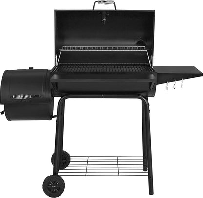 Royal Gourmet CC1830S 30" BBQ Charcoal Grill and Offset Smoker | 811 Square Inch cooking surface, Outdoor for Camping | Black & Cuisinart CGS-W13 Wooden Handle Tool Set, Black (13-Piece)