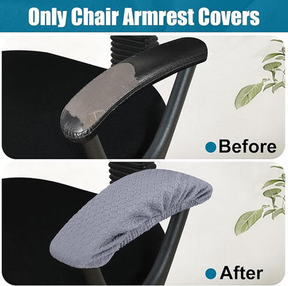 Smiry Office Computer Chair Armrest Covers, 2PCs Anti-dust Arm Rest Pad | Removable Washable Desk Chair Arm Pad Covers, Grey