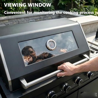 Propane Gas Outdoor Kitchen Island Grill, 4-Burner Stainless Steel Modular Outdoor Kitchen, with Refrigerator and Sink, Mobile BBQ Cooking Station for Backyard Patio