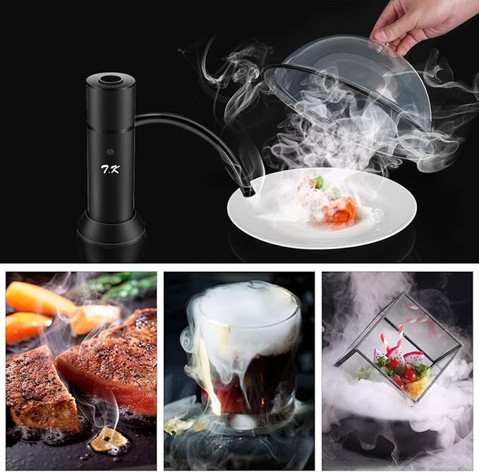 Smoking Gun Portable Smoker Infuser, Handheld Cocktail Smoke Food Smoker for Meat, Sous Vide, Drinks, Cheese, Cup Cover and Wood Chips Included, Black