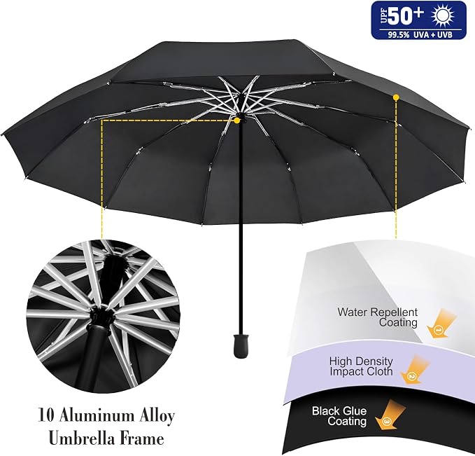 XLINGZA UPF 50+ Beach Umbrella with Adjustable Universal Clamp