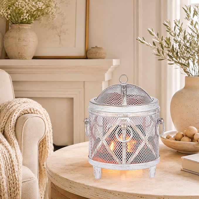 Dicimi Vintage Fireplace Wax Warmer – Electric Warmer with 2/4/8H Timer & Auto Shut-Off, 18W Low Energy, Multifunctional for Scented Wax & Oils, Beverage Warmer, Women's Birthday & Housewarming Gift