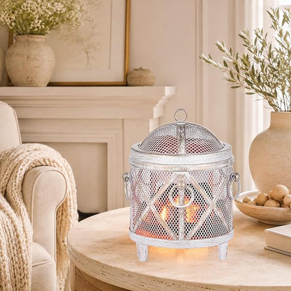 Dicimi Vintage Fireplace Wax Warmer – Electric Warmer with 2/4/8H Timer & Auto Shut-Off, 18W Low Energy, Multifunctional for Scented Wax & Oils, Beverage Warmer, Women's Birthday & Housewarming Gift