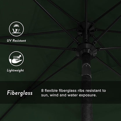 California Umbrella 9' Round Aluminum Pole Fiberglass Rib Market Umbrella