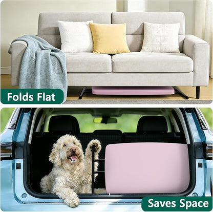 30in Folding Table, Portable Picnic Table with Adjustable Height, Foldable TV Tray Table & Laptop Desk for Small Spaces, Patio, Camping, BBQ, No Assembly Needed, Pink