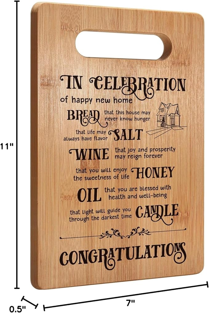 Housewarming Gifts for Happy New House, House Warming Gifts New Home Gift, New House Cutting Board, First Home Gifts for Neighbor, Realtor Closing Gifts for Home Buyers
