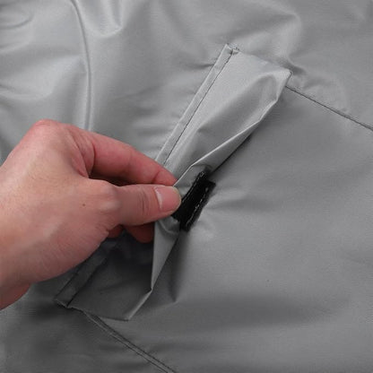 Outdoor Refrigerator Cover Heavy Duty Waterproof Polyester Freezer Cover with Top Zipper Grey Fits 29.5 X 29.1 X 22.4 Inch for Patio and Outdoor Kitchens