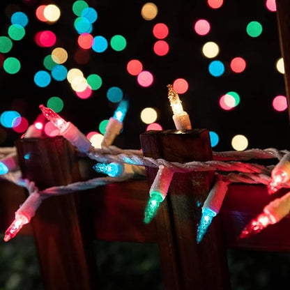 LAMPHOME Multicolor Christmas String Lights, 20FT 100 Count Incandescent Connectable Christmas Mini Lights, Waterproof Easter Decorations for Indoor Outdoor Patio Party Home Garden Yard Decor