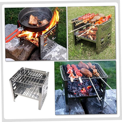 Yardwe Stainless Steel Bbq Grill Portable Charcoal Grill for Camping Accessory