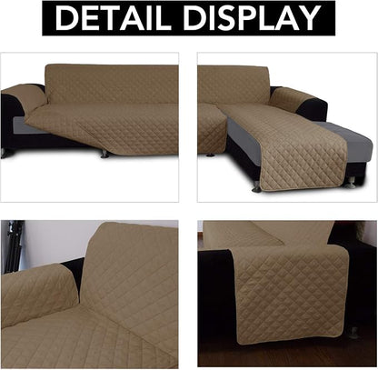 Easy-Going Sofa Slipcover L Shape Sofa Cover Sectional Couch Cover Furniture Protector Mat for Pets Dog Cat (X-Large,Camel/Camel) | Soft Sofa Slipcover For Dogs, Fits Left/Right Chaise Lounge Protector, Water Resistant Mat For Living Room