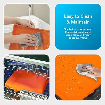 TUDIA 36" Silicone Griddle Mat for Blackstone 36 Inch Grill - Heavy Duty Rust-Resistant Food-Grade Surface & Full Edge Protection - Griddle Cover Compatible with Blackstone Omnivore (Orange, Update)