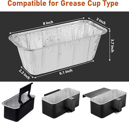 100 Pack Grease Cup Liners Compatible with Blackstone Griddle 5017 - Griddle Accessories, Disposable Grill Grease Tray, Aluminum Foil Drip Pan Grease Catcher Cup Liner for 17, 22, 28, 36 Inch
