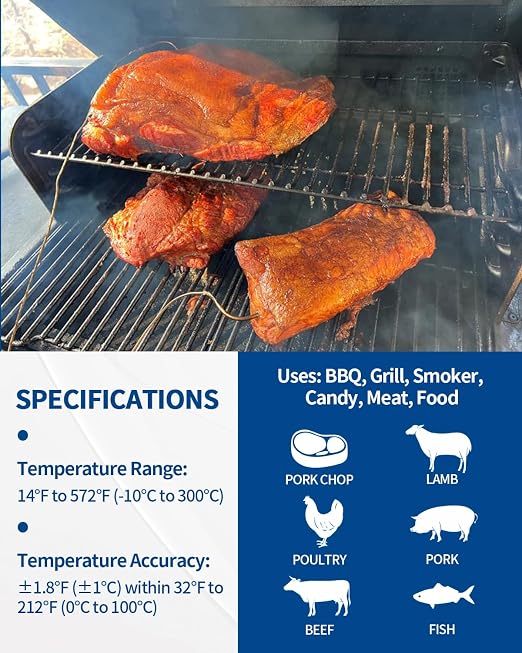 7.1" Meat Probe Replacement for Traeger Woodridge Series, 3.5mm Plug & Play | Wired Meat Probe Accessories for Traeger Grills – Compatible with Ironwood 650, 885 and Pro 22, 34, 575, 780