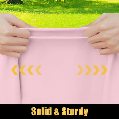 Smiry Rectangle Picnic Table Cloth, Waterproof Elastic Fitted Tablecloths for 8 Foot Tables, Washable Polyester Table Cover for Camping, Valentine's Day and Outdoor (Pink, 30"x96")