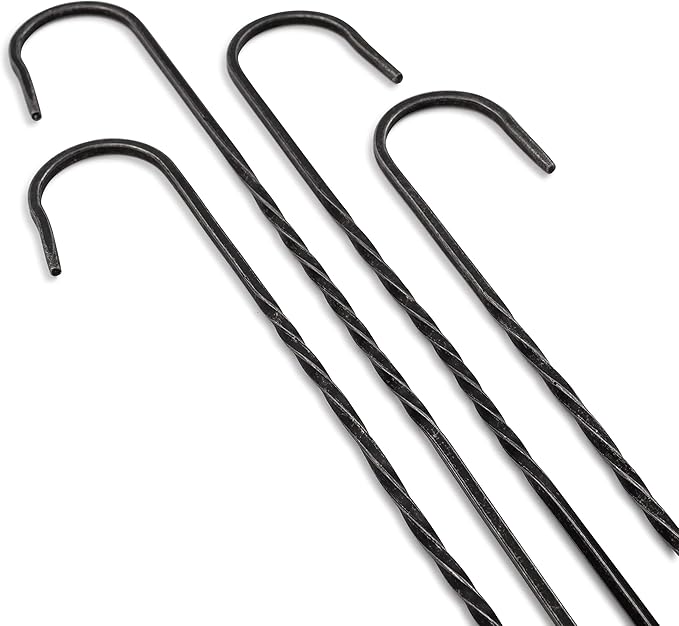 Barebones Cowboy Grill Steel Skewers Set of 4 - Grill Accessories for Outdoor Cooking and Fire Pits - Shish Kabob Skewers and Smores Sticks