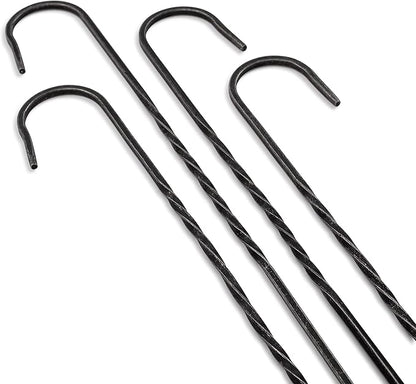 Barebones Cowboy Grill Steel Skewers Set of 4 - Grill Accessories for Outdoor Cooking and Fire Pits - Shish Kabob Skewers and Smores Sticks
