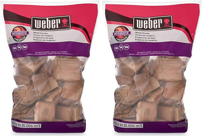 Weber Mesquite Wood Chunks, for Grilling and Smoking, 4 lb. (Pack of 2)