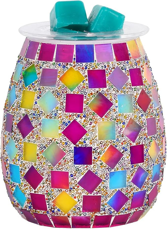 DICIMI Cute Wax Warmer, Wax Melt Warmer Electric with Night Light, Mosaic Oil Burner for Home Decor, Wax Burner for Scented Wax, Aromatherapy Wax Warmer, Ideal Gift for Women