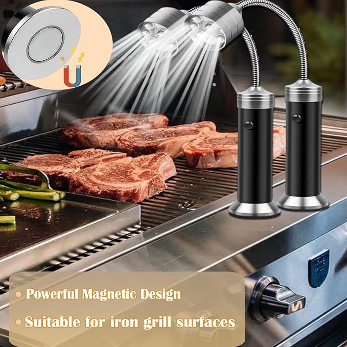BBQ Grill Lights for Outdoor Grill, Magnetic Grill Lights for Outdoors Barbeque-UnRechargeable