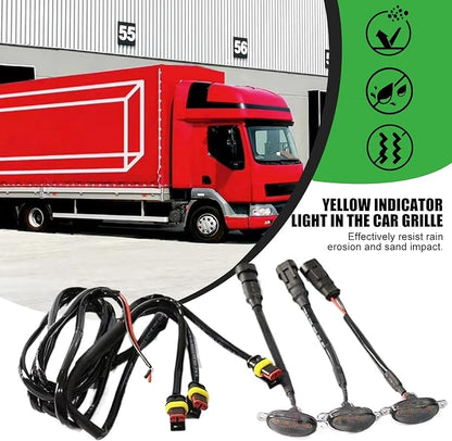 Car Front Grille Lights Boost Visibility Safe Driving | Bright Yellow LED Lights for Car Front for Camping, Travel, Commuting Urban Road Short Outings Adventures