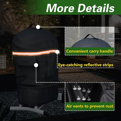 EVRBUL Electric Grill Cover Compatible with Char-Broil Patio Bistro, Waterproof Heavy Duty 420D Electric Grill Cover, Small BBQ Cover with Air Vent Windproof Straps 26" L x 24" W x 38" H