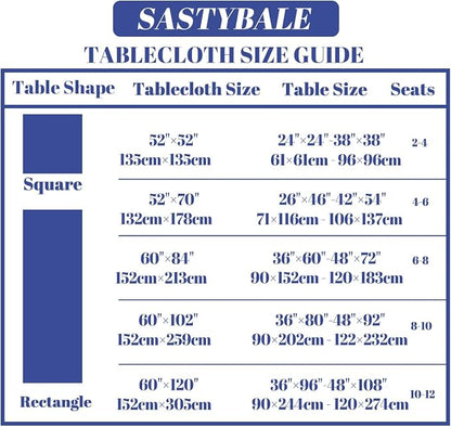 SASTYBALE Summer Lemon Tablecloth Mediterranean Tile Table Cloth, Washable Water Resistant Rectangular Italian Themed Decor Table Cover for Party/Picnic/Indoor/Outdoor (Rectangle, 60" x 102", Blue)