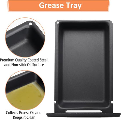 Grease Tray for Pit Boss Vertical 3/5 Series & Copperhead/Sportsman Smoker | Fits Pit Boss 3/5 Vertical, Copperhead 7, Sportsman 5/7, Coated Steel, Non-Stick, Catches Grease, Easy Clean