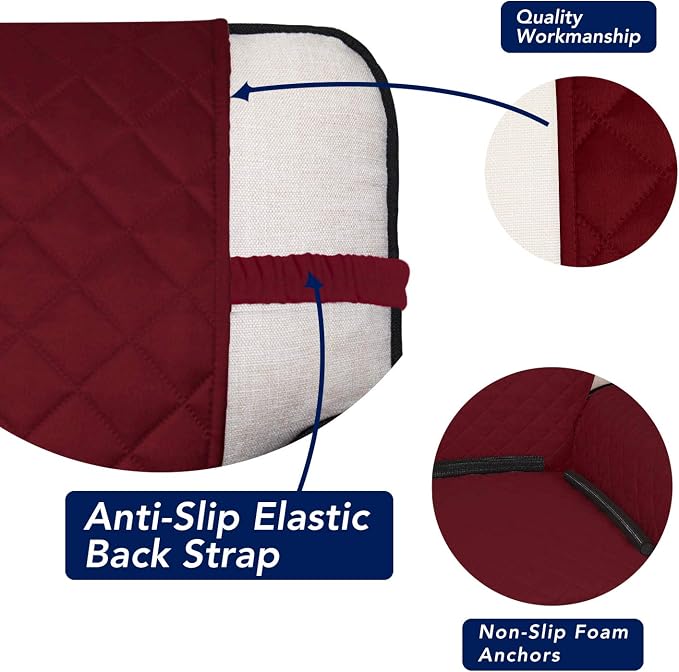 PureFit Reversible Quilted Sofa Cover Dog Couch Covers for Sofa, 66 in | Red/Ivory, Water Resistant Couch Protector, Washable Pet Couch Cover with Non Slip and Elastic Straps For Kids