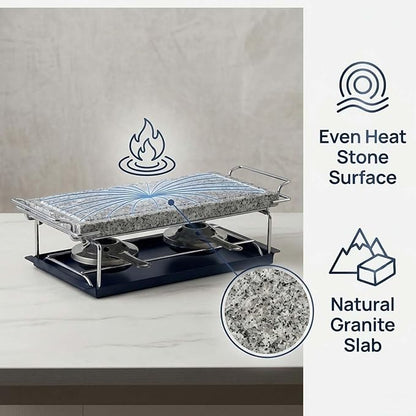 Artestia Hot Stone Steak Cooking Set – Long Heat Retention - Sizzling Steak Plate with Tray & Rack for Family Dinner, Indoor/Outdoor BBQ Grilling Gift