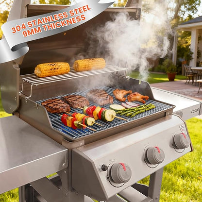 9MM Grill Grates for Weber Spirit 300 and GS4 Spirit II 300 Series, Spirit 700, Genesis Silver/Gold/Platinum B & C, Genesis 1000-3500, Grill Parts for Weber Spirit 7639 7638 Grate, 304 Stainless Steel