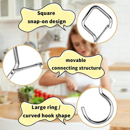 Heavy Duty S Hooks for Hanging with Lock, 4.72 Inch Metal Screw Hooks for Plants, Kitchen Utensils, Bags, Towels, and Outdoor Storage, Plant Hangers and Hanging Hooks (Silver, 10 pcs)