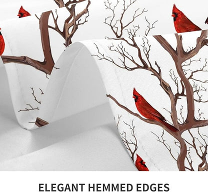 Winter Cardinal Birds Tablecloth for Dining 54"x72" Washable Waterproof Christmas Table Cloth for Parties Picnic Bbqs Kitchen Dining Room Christmas Holiday Home Decor, Rectangle Table Covers