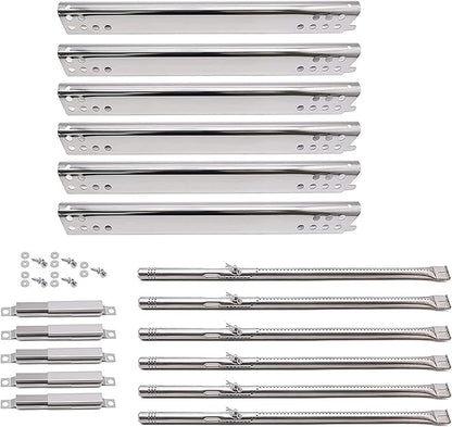 Yiming Grill Replacement Parts for Charbroil Advantage Series 6 Burner 463235815, 463240115, 463344015, 463433016 463343015 Models. Stainless Pipe Burner, Heat Plate, Carryover Tube Kit.