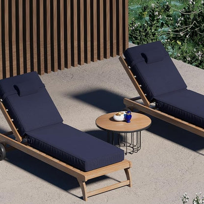72 x 21 x 4 Inch Olefin Chaise Lounge Cushions, Lounge Chair Cushions with Headrest for Outdoor Furniture - Weather and Fade Resistant Patio Replacement Furniture Lounge Chair Cushion