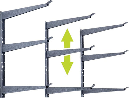Delta Heavy Duty Lumber Storage Rack Cycle, Holds Up to 720 lbs - 3-Tier Wide Wood Storage Rack with Fully Adjustable Arms - Steel Construction Storage Solution for Garage, Basement & Pantry