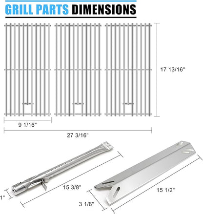 Grill Parts for Cuisinart GAS9556AS GAS9556ASO, Grill Grates & Grill Burners & Heat Tents for Cuisinart 5 Burner Gas Grill GAS9556AS