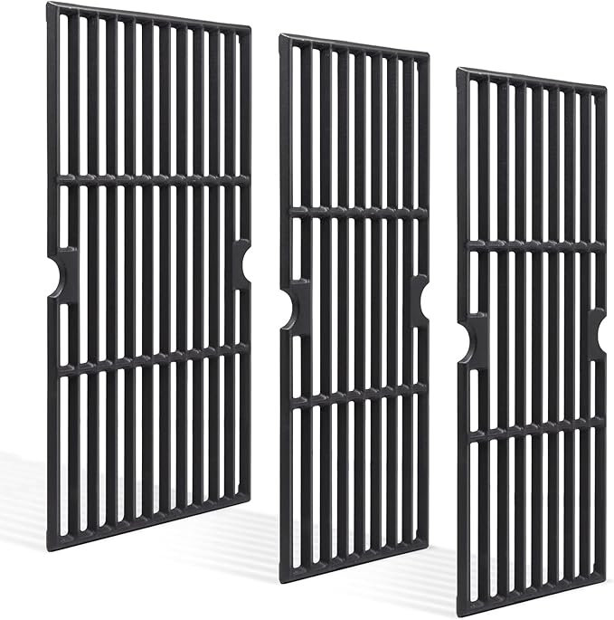 Criditpid 18 Inch Grill Grates for Charbroil Performance 463376519 Replacement Parts, Cast Iron Cooking Grid for Char-Broil 463377319, 463376419, 463376319, G470-0002-W1, G470-0003-W1, G321-0005-W1