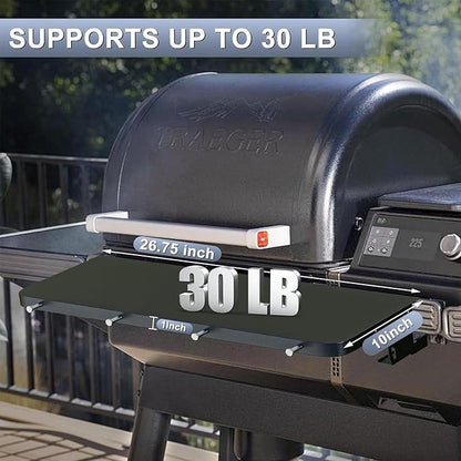 KEESHA BAC762 P.A.L Folding Front Shelf for Traeger Woodridge, Timberline, Ironwood Series, Heavy-Duty Pop-and-Lock Grill Accessories Replacement for Food Prep and Storage, 26.75 x 10