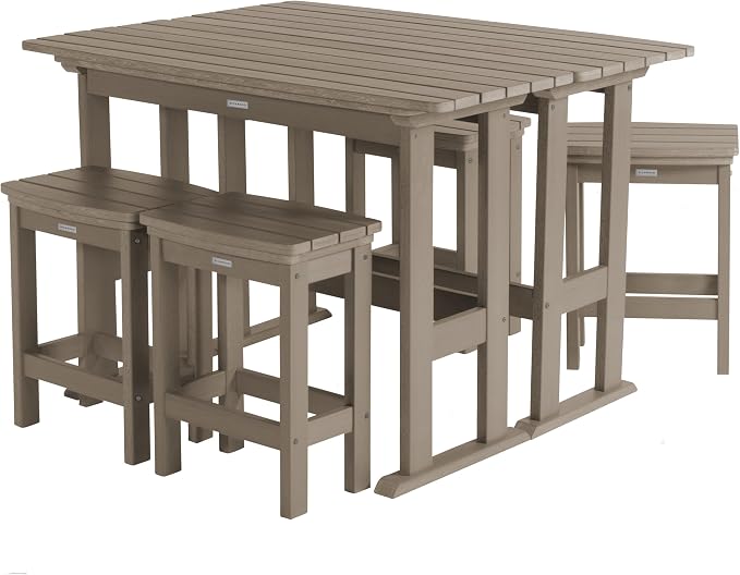 highwood Lehigh 6pc Counter Height Balcony Dining Set, Woodland Brown